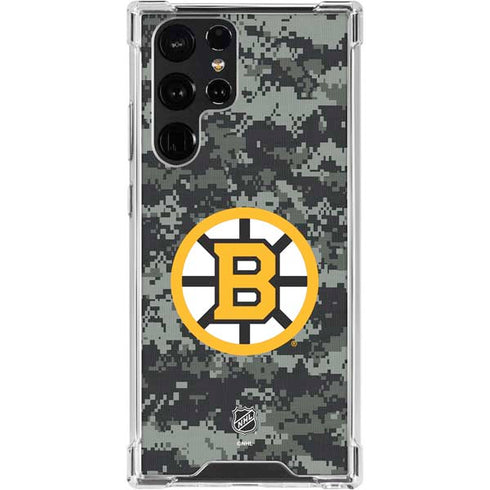 NHL Boston Bruins Camo Galaxy S24 Ultra Clear Case